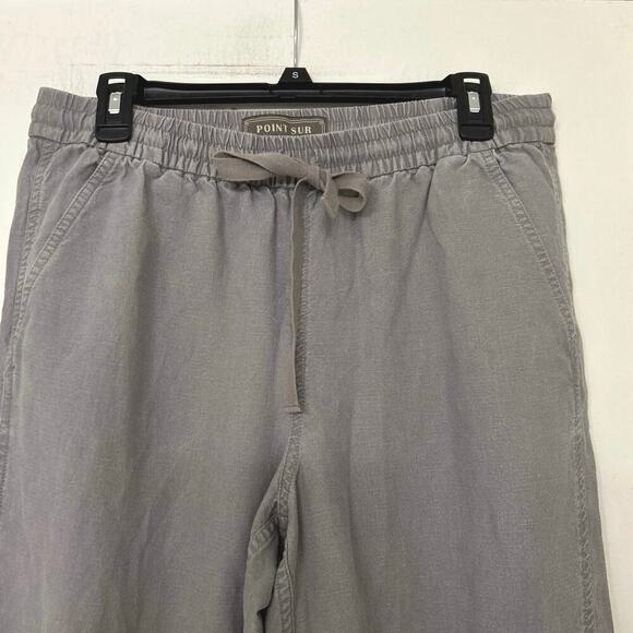Women's Gray Jogger Pants Point Sur Linen - Picture 5 of 12
